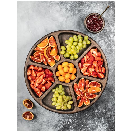 Менажница с соусником из темного дуба