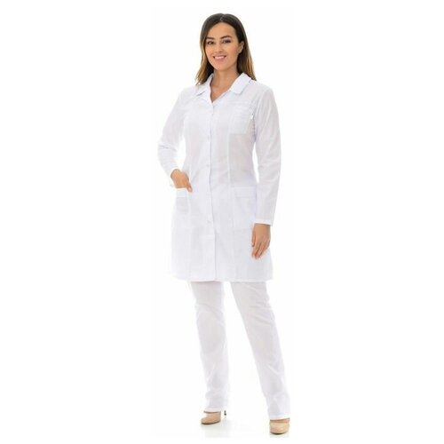 фото Халат медицинский женский "студент" 009-1.1.0 (50/белый/тиси люкс) medicalwear