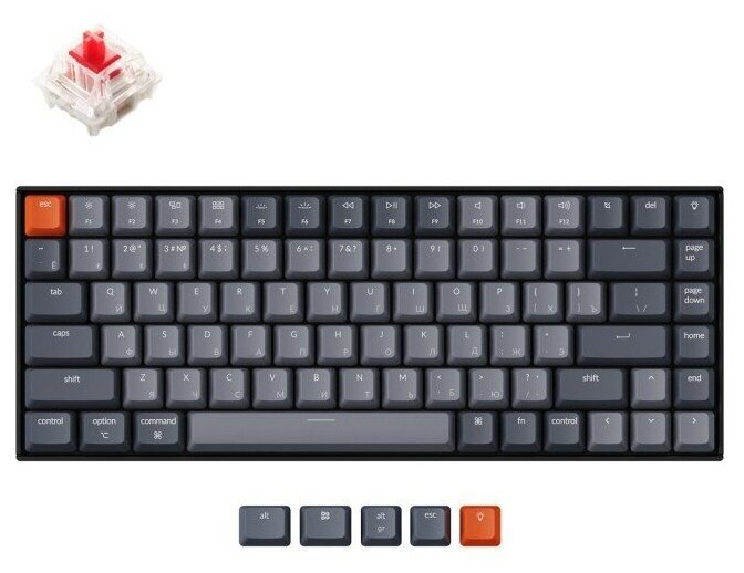 Keychron K2 RGB light grey Gateron red switch оптомеханическая