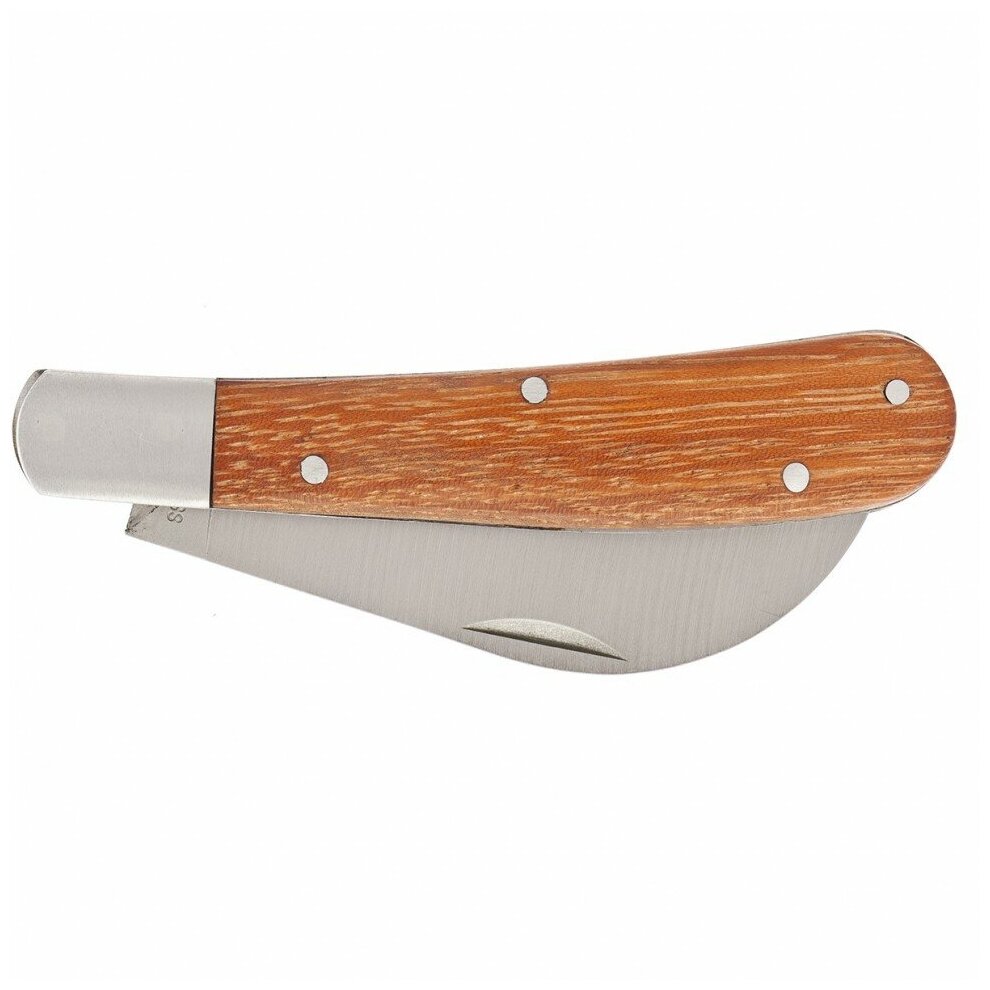 PALISAD Нож садовый складной, изогнутое лезвие, 170 мм, деревянная рукоятка, Palisad - фотография № 4