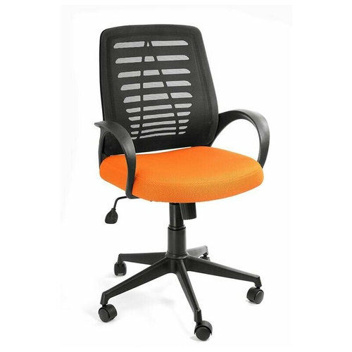 фото Компьютерное кресло евростиль ирис офисное, обивка: текстиль, цвет: оранжевый