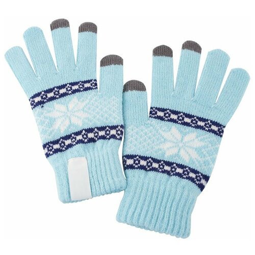 фото Подарки перчатки для сенсорного экрана "снежинка" голубого цвета