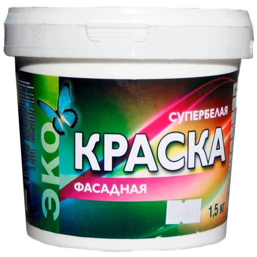 Краска моющаяся супербелая 1,5 кг AKRIMAX акриловая, быстросохнущая, для наружных и внутренних работ, для стен и потолков, матовое покрытие, белый