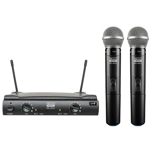 Радиосистема на два микрофона Xline MD-262A-C behringer ulm302mic радиосистема 2 4 ггц двухканальная с ручными передатчиками и стационарным приём