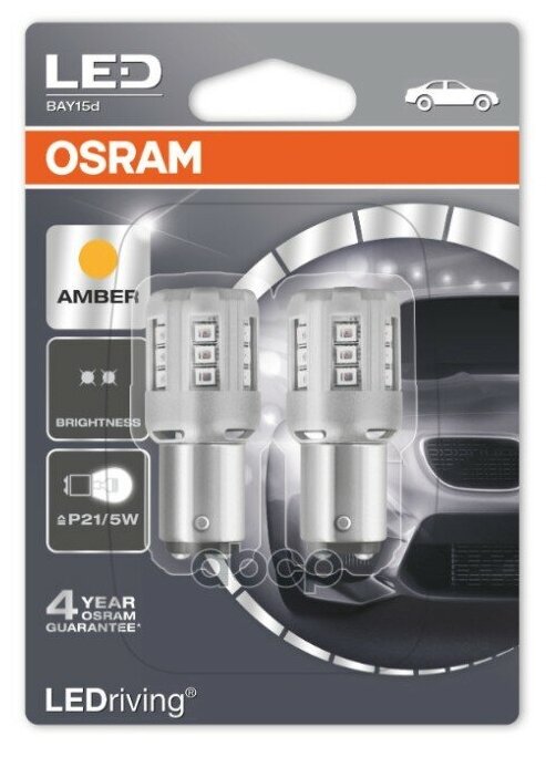 Набор Автоламп Led Osram 1457ye-02b Py21/5w(1157) 12v 2/0,40w Bay15d Ledriving Standard (Снято С Производства) (Б2/20) Osram .