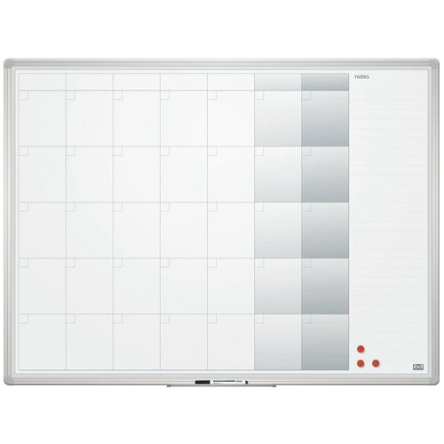 Доска-планинг на месяц магнитно-маркерная 90×120 см, алюминиевая рамка, 2×3 OFFICE, (Польша), TP007