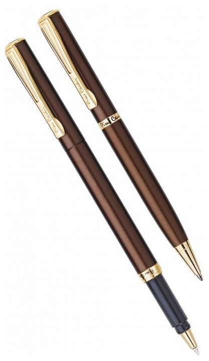 Pierre Cardin PC0866BP/RP Набор: ручка шариковая + роллер pen and pen pierre cardin, lacquer brown gt
