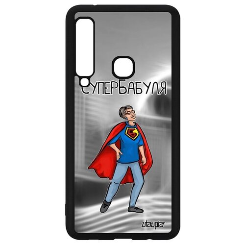 фото Красивый чехол на телефон // samsung galaxy a9 2018 // "супербабуля" супергерой комичный, utaupia, серый