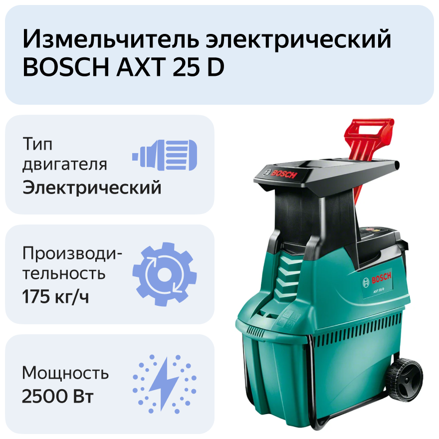 Измельчитель садовый электрический Bosch AXT 25 D 2500 Вт - фото №4