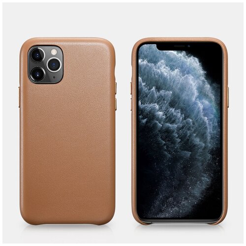 фото Чехол icarer для iphone 11 pro из натуральной кожи, brown