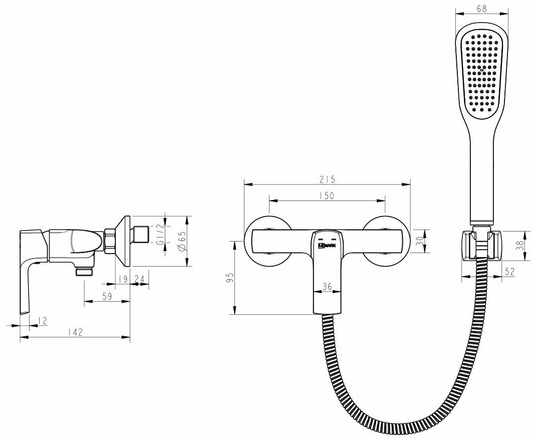 Смеситель Lemark Ursus LM7203BL для душа - фотография № 4