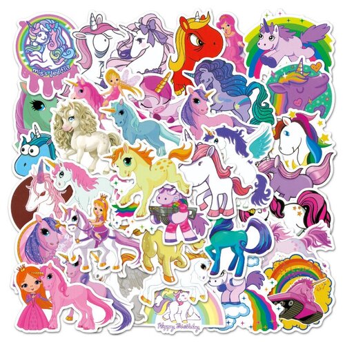 Наклейки My Little Pony / Единороги С водостойкие 50шт (4-7см)