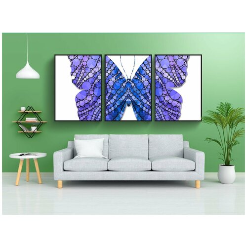 фото Набор модулных постеров для интерьера "бабочка, изображения животных, шаблон" 60x90 см. в тубусе, без рамки lotsprints