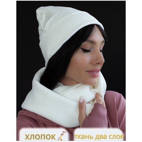 фото Шапка melixo, размер 55-61, белый