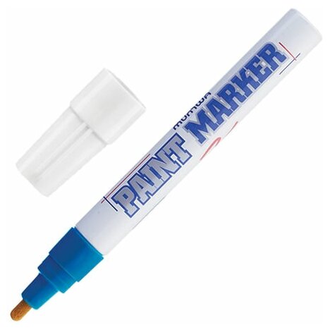 Маркер-краска лаковый (paint marker) MUNHWA 4 мм синий нитро-основа алюминиевый корпус PM-02