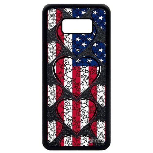 фото Противоударный чехол на смартфон // samsung galaxy s8 plus // "флаг соединенных штатов с сердцем" любовь государственный, utaupia, цветной