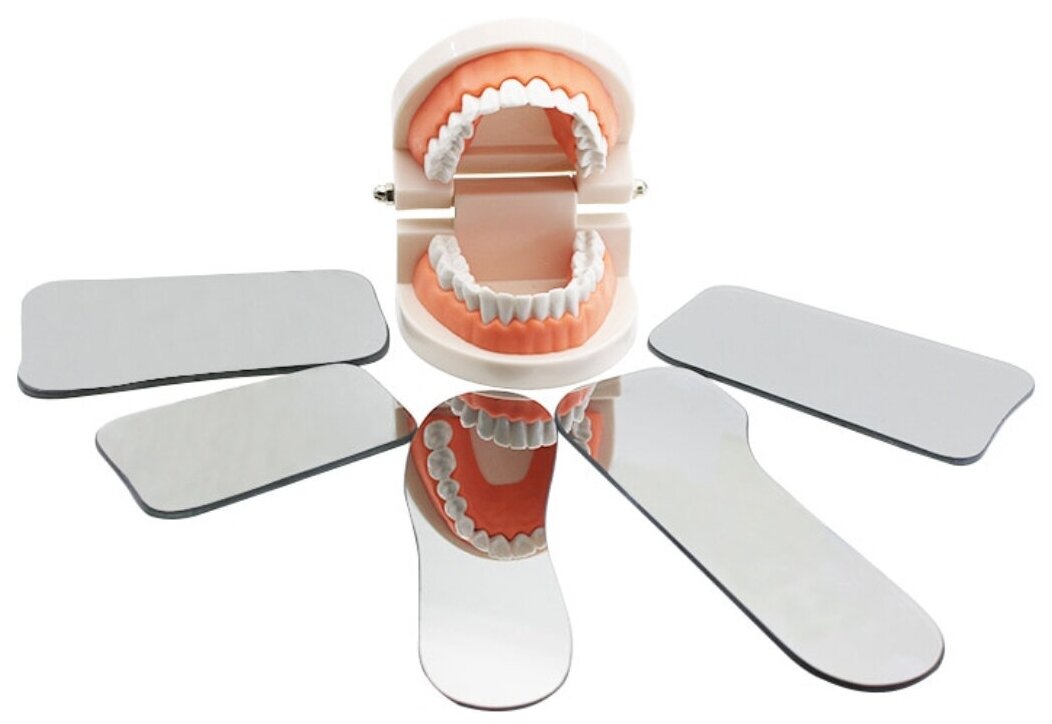 Набор стоматологических двухсторонних зеркал (5 предметов) для дентальной фотографии с титановым покрытием | AZDENT