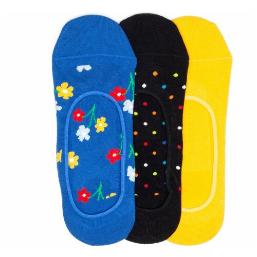 Комплект невидимых носков Happy Socks 3 Pack Bouquet Liner 36-40