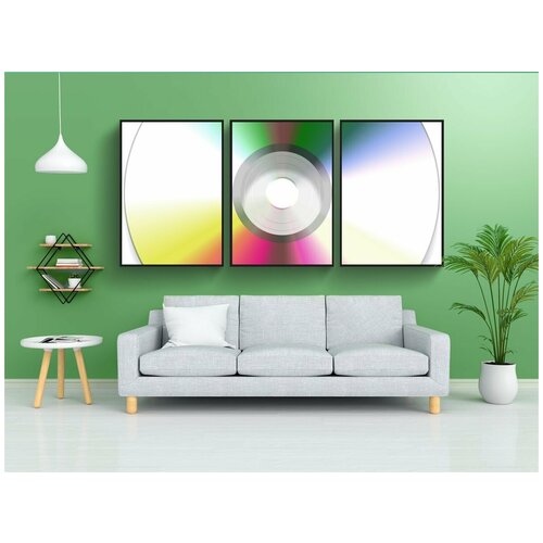 фото Модульный постер "диск, dvd, компьютер" 180x90 см. из 3х частей в тубусе, без рамки lotsprints