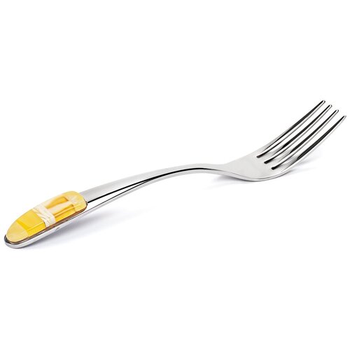 Вилка столовая нержавеющий металл янтарь