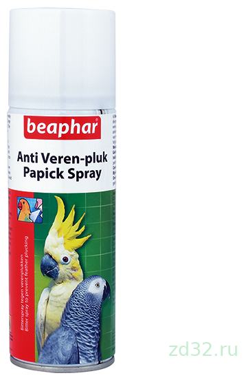 Anti Veren-pluk Papick Spray (Beaphar) спрей против выдергивания перьев у птиц, 200 мл - фотография № 5