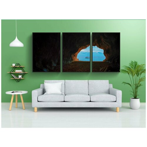 фото Набор модулных постеров для интерьера "пещера, грот, праздник" 60x90 см. в тубусе, без рамки lotsprints