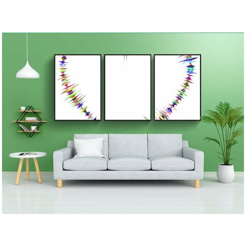 фото Набор модулных постеров для интерьера "музыка, волна, звук" 60x90 см. в тубусе, без рамки lotsprints