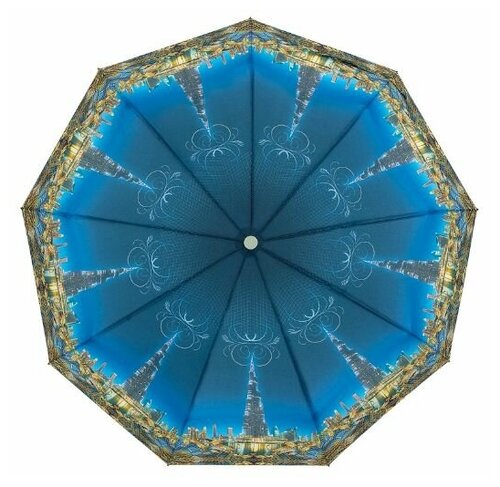 Мини-зонт RAINDROPS, автомат, для женщин, синий