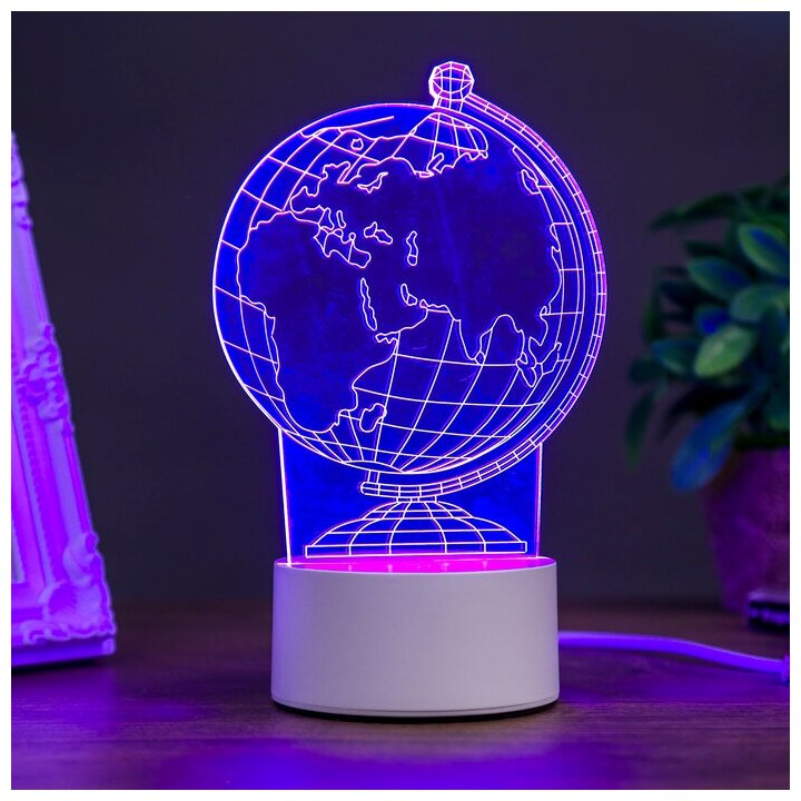 Светильник "Глобус" LED RGB от сети 9,5x11x18 см./В упаковке шт: 1 - фотография № 1