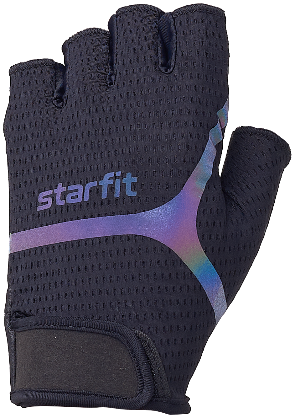 Перчатки для фитнеса Starfit Wg-103, черный/светоотражающий размер M