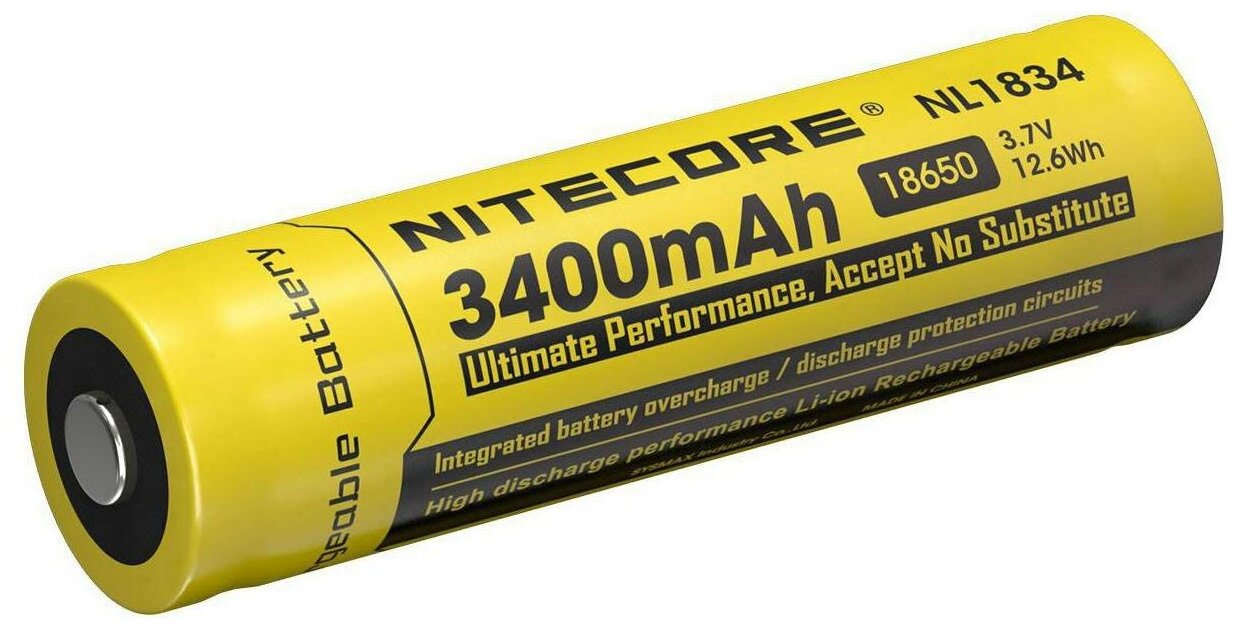 Аккумулятор Nitecore NL1834 18650 Li-ion 3.7v 3400mAh