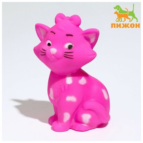 Игрушка пищащая Кошечка для собак, 10 см, розовая игрушка пищащая фламинго для собак 22 5 см розовая 1 шт