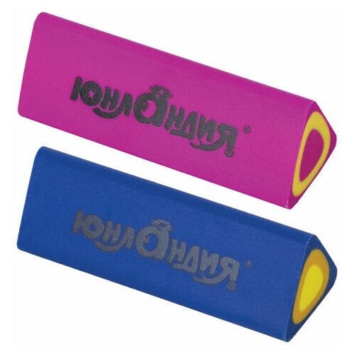 фото Ластик юнландия "candy" (44х15х15мм, набор цветов, треугольный) 36шт. (228725)