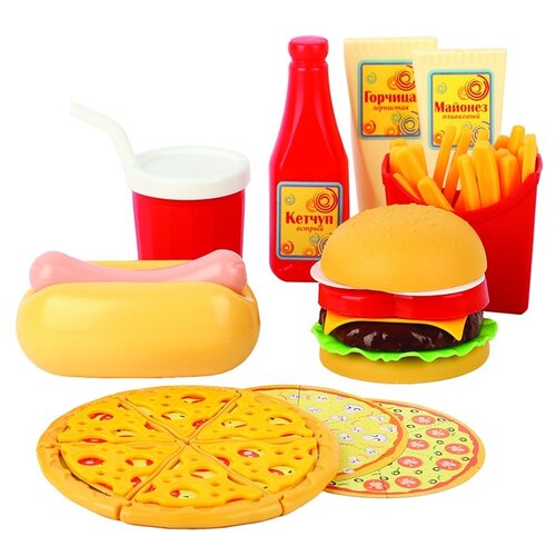 Игровой набор СТРОМ Фастфуд У977 желтый/красный мужская футболка весёлая еда хот дог бургер и кола s темно синий