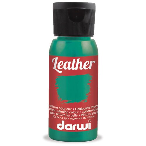 DA0420050 Краска акриловая для натуральной и искусственной кожи Leather, 50мл, Darwi (626 темно-зеленый)