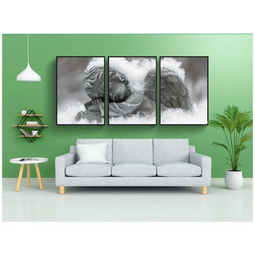 фото Набор модулных постеров для интерьера "снег, зима, мороз" 60x90 см. в тубусе, без рамки lotsprints