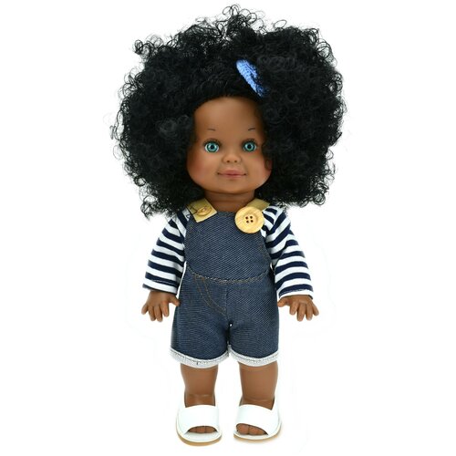 Кукла Бетти темнокожая, в джинсовом комбинезоне