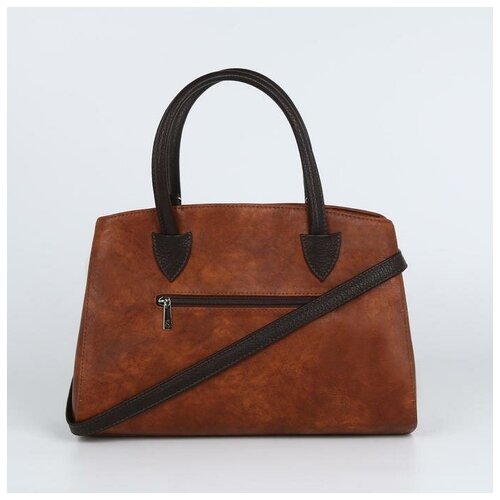 Сумка женская Саломея отдел на молнии, наружный карман, длинный ремень, рыжая