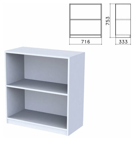 Шкаф (стеллаж) "Бюджет", 716х333х753 мм, 1 полка, серый, 402877-030