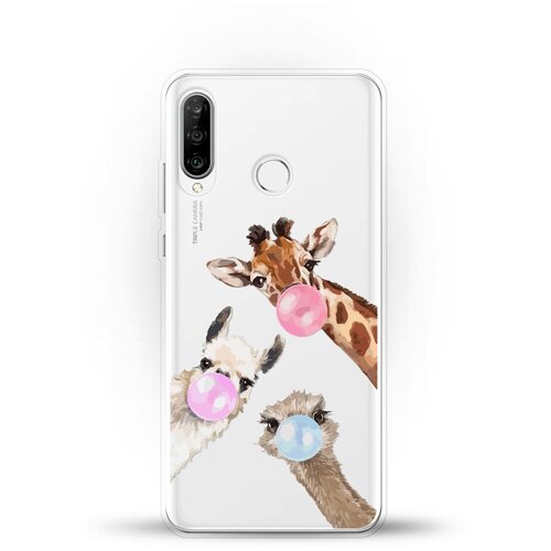 фото Силиконовый чехол лама, жираф и страус на honor 20s andy & paul