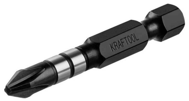 Биты Kraftool "Impact Pro" Pozidriv тип хвостовика E 1/4" PZ2 50 мм 10 штук в пластиковом боксе