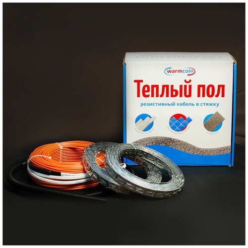 теплый пол кабельный под плиткув стяжку кабель двухжильный WarmCoin UNIVERSAL 120 мп 1800 Вт 17028₽