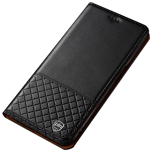 фото Чехол-книжка mypads premium для samsung galaxy a50 sm-a505f (2019) из качественной импортной натуральной кожи с элегантной стеганой прошивкой премиум-класса и магнитной крышкой черный