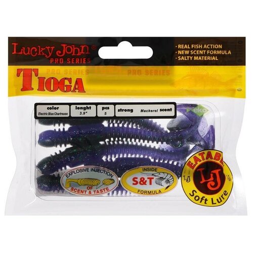 фото Виброхвост lj pro series tioga съедобный 10 см t52, (набор 5 шт) 6967723 lucky john