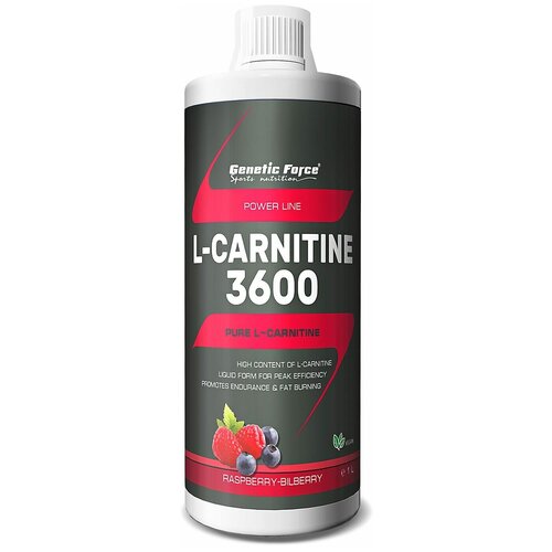 Карнитин (L-карнитин) GENETIC FORCE L-carnitine 3600, Малина-черника, 1000мл