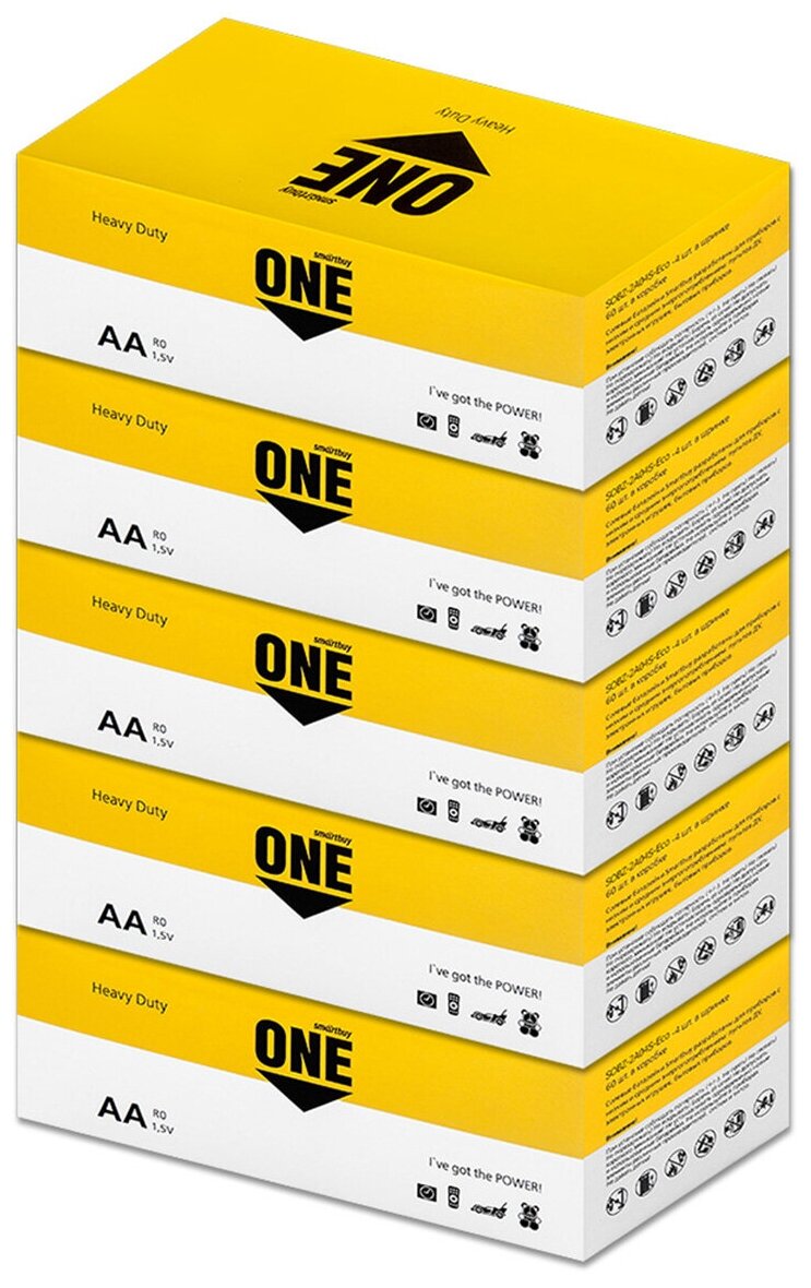 Батарейка солевая AA R6 SmartBuy ONE 1.5V, 300 шт.