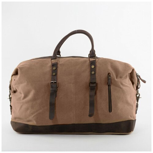 фото Дорожная сумка 2077 холст коричневая no name