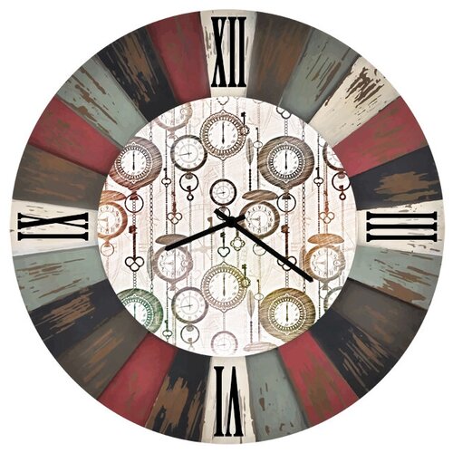 фото Svs настенные часы svs 3002215 много часов в ретро-рамке