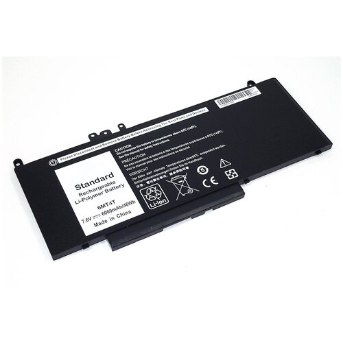 Аккумуляторная батарея для ноутбука Dell Latitude 14-E5470 7.6V 6000mAh черная OEM аккумулятор для ноутбука dell latitude e5550 8v5gx g5m10