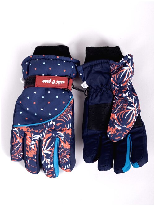 Перчатки Yo! зимние, подкладка, мембранные, размер 16, оранжевый, синий
